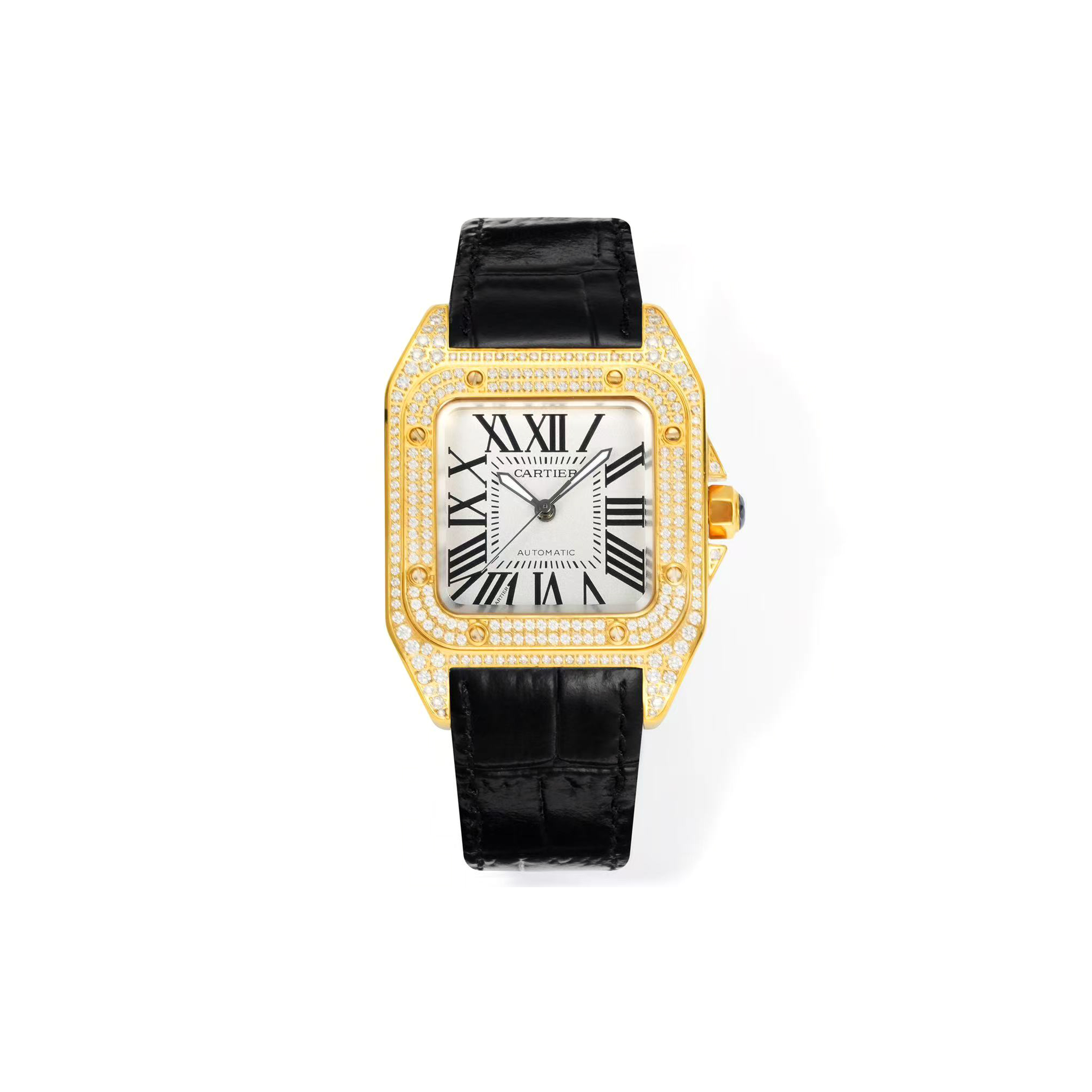 Ca*t1er santos yellow gold 44mm ‎w20071y1